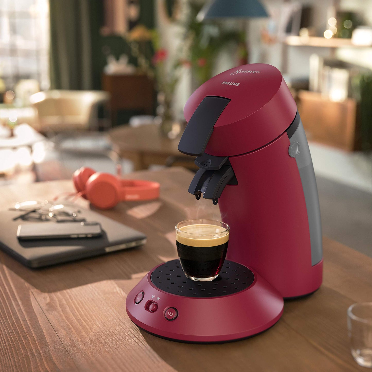 SENSEO Original Plus Machine à Café à Dosettes, Rouge CSA210/91